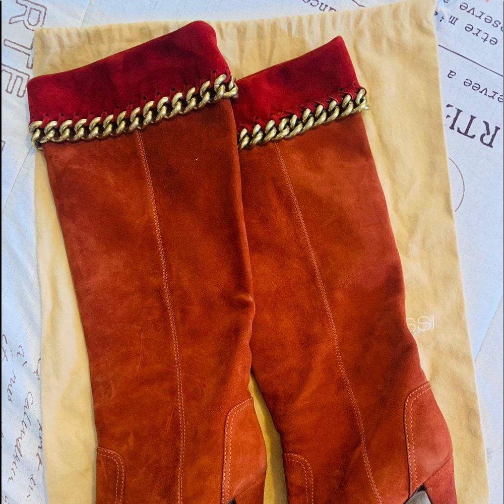 Authentic Sergio Rossi Leather Stiletto Boots